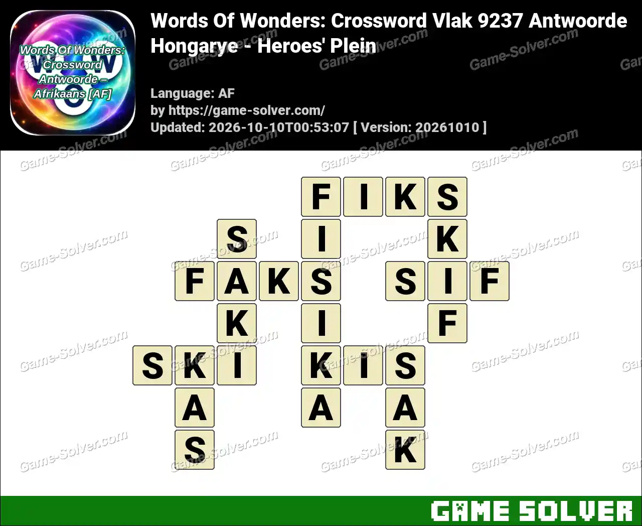 Words Of Wonders: Crossword Vlak 9237 Antwoorde – Hongarye – Heroes’ Plein